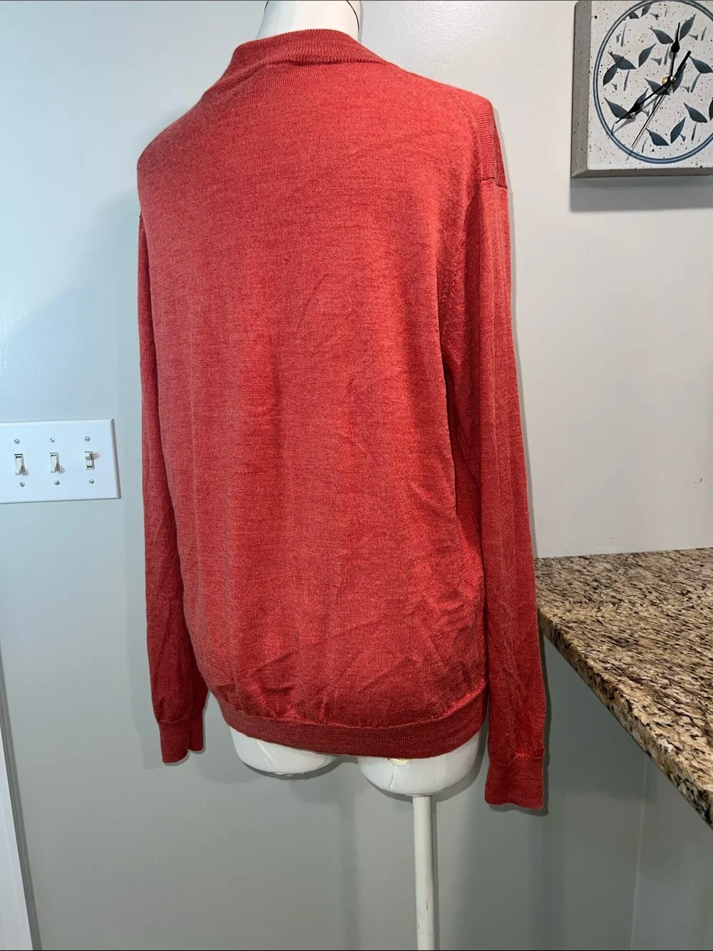 Peter Millar autumn crest  1/4 zip burnt orange merino wool lightweight sweater